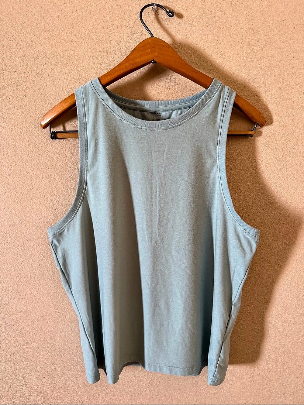 Beyond Yoga High Neck Muscle Tank Top Sage Blue Size M Made in USA